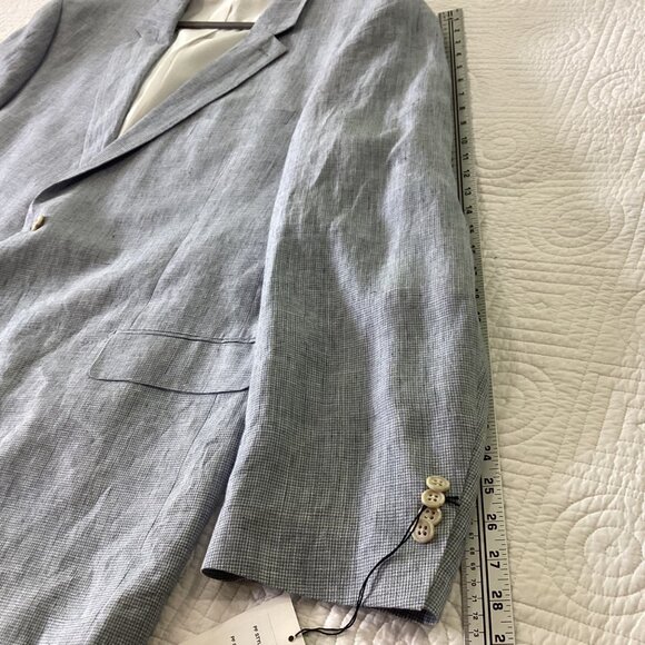 NWT Paul Fredrick Mens 100% Linen Blazer Jacket 52L Classic Fit - Picture 15 of 15